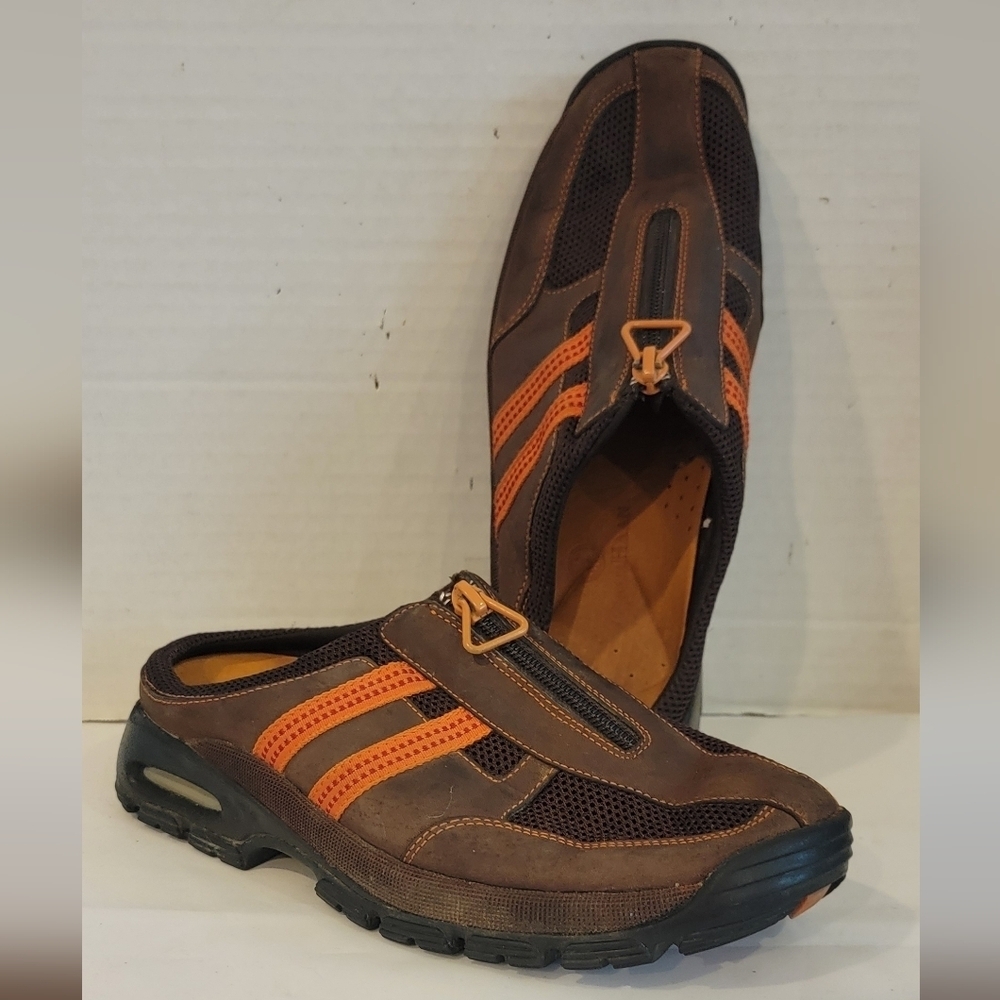 COLE HAAN‎ BROWN LEATHER MULES CLOGS (sz 7-1/2)